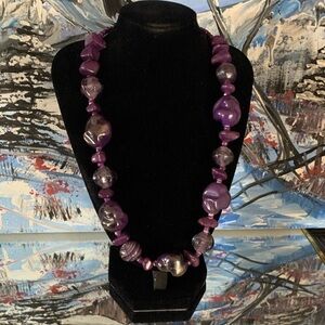 Purple Beaded Necklace